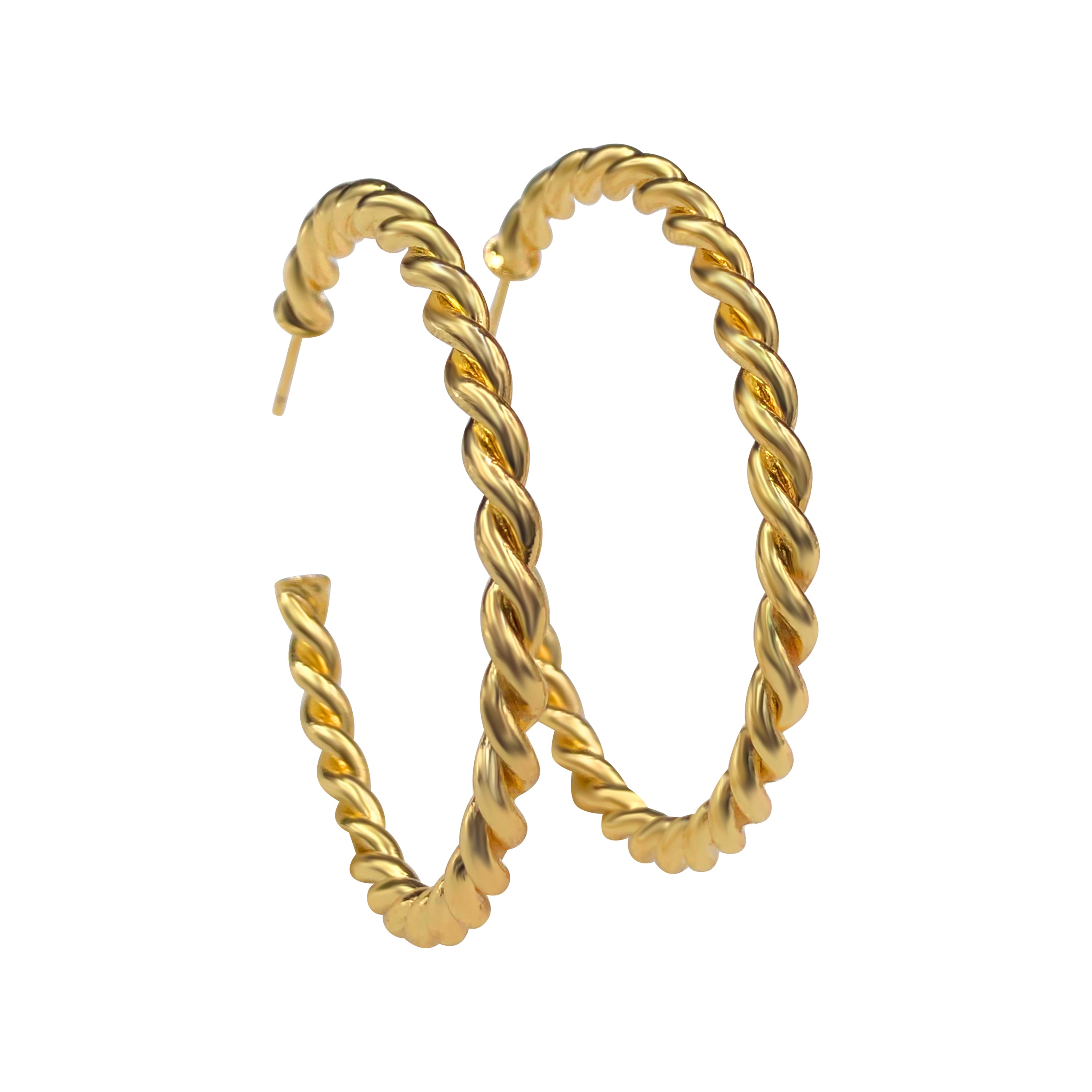 TWISTED HOOP EARRINGS