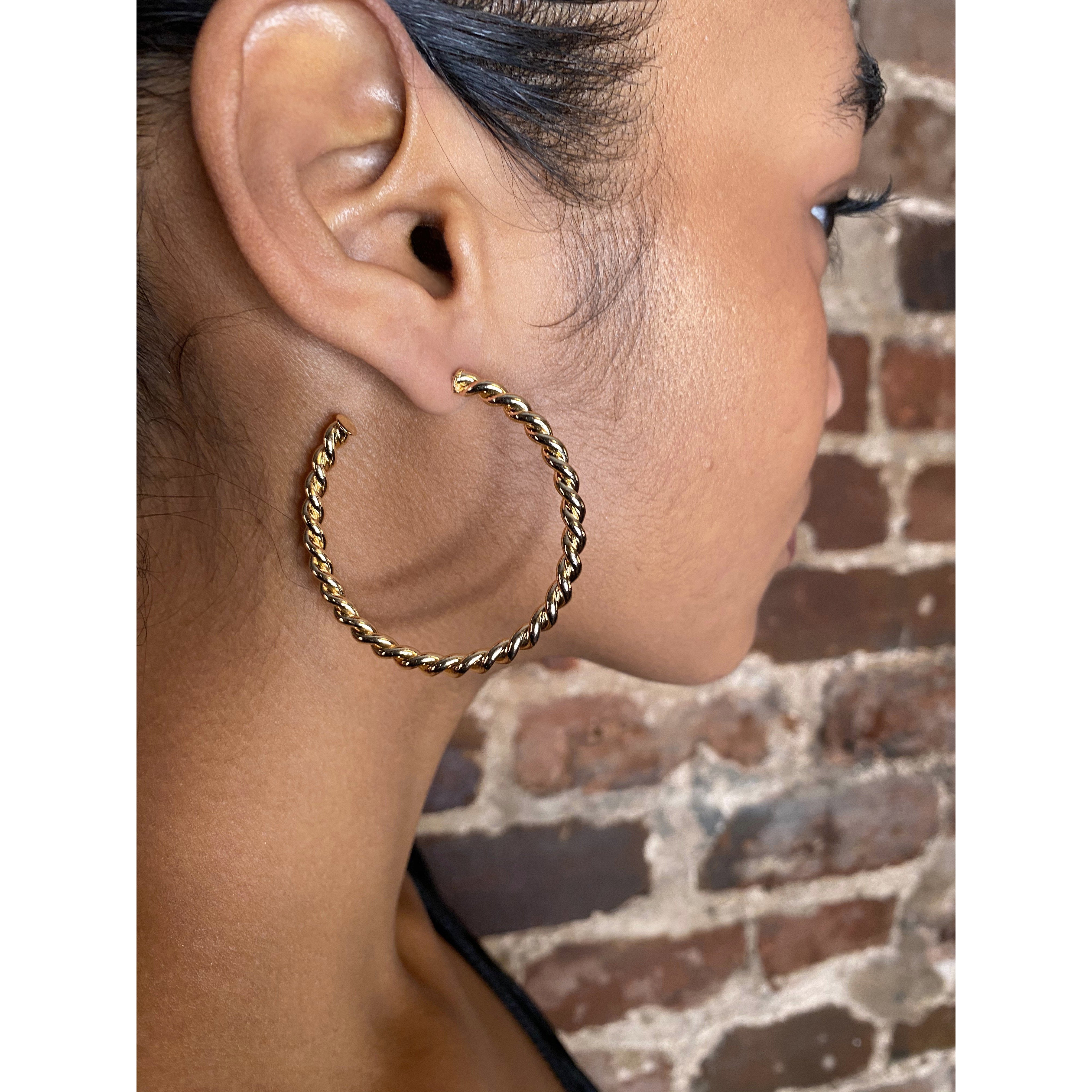 TWISTED HOOP EARRINGS
